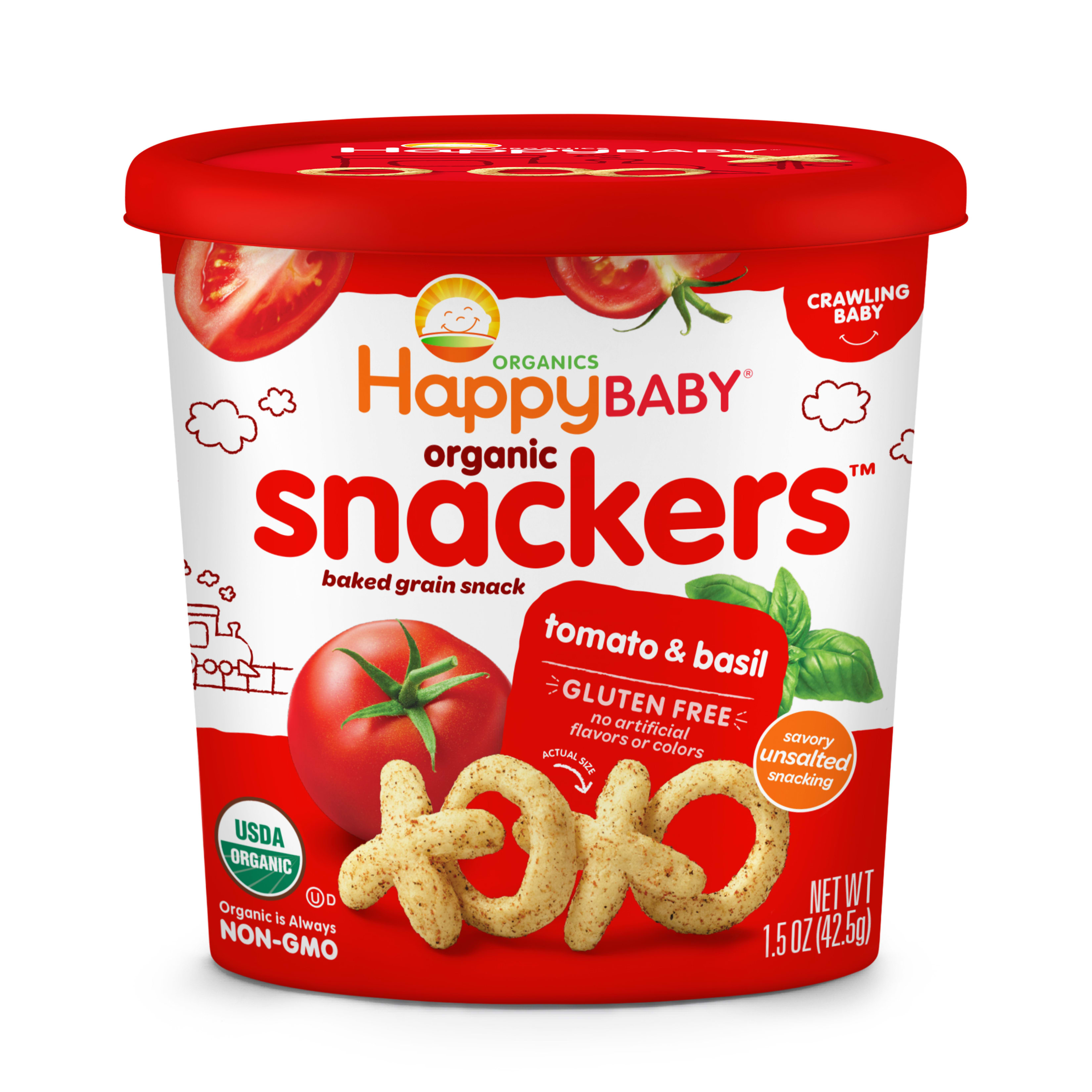 Happybaby Organics Organic Tomato & Basil Snackers