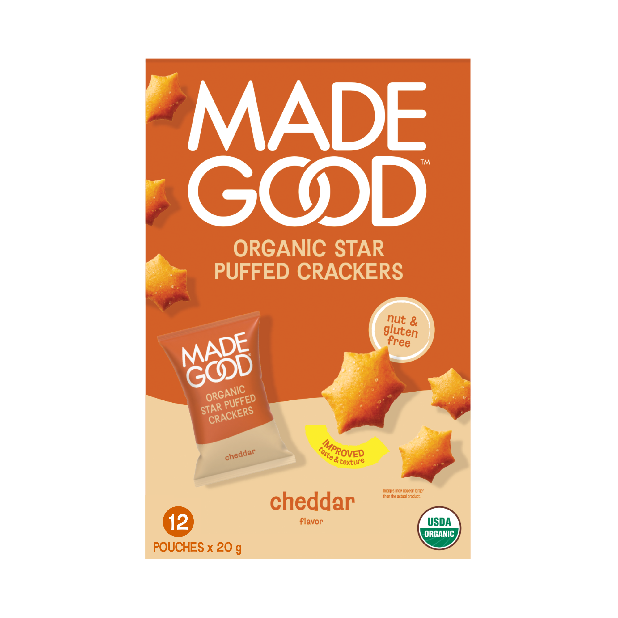 Madegood Cheddar Star puffed crackers
