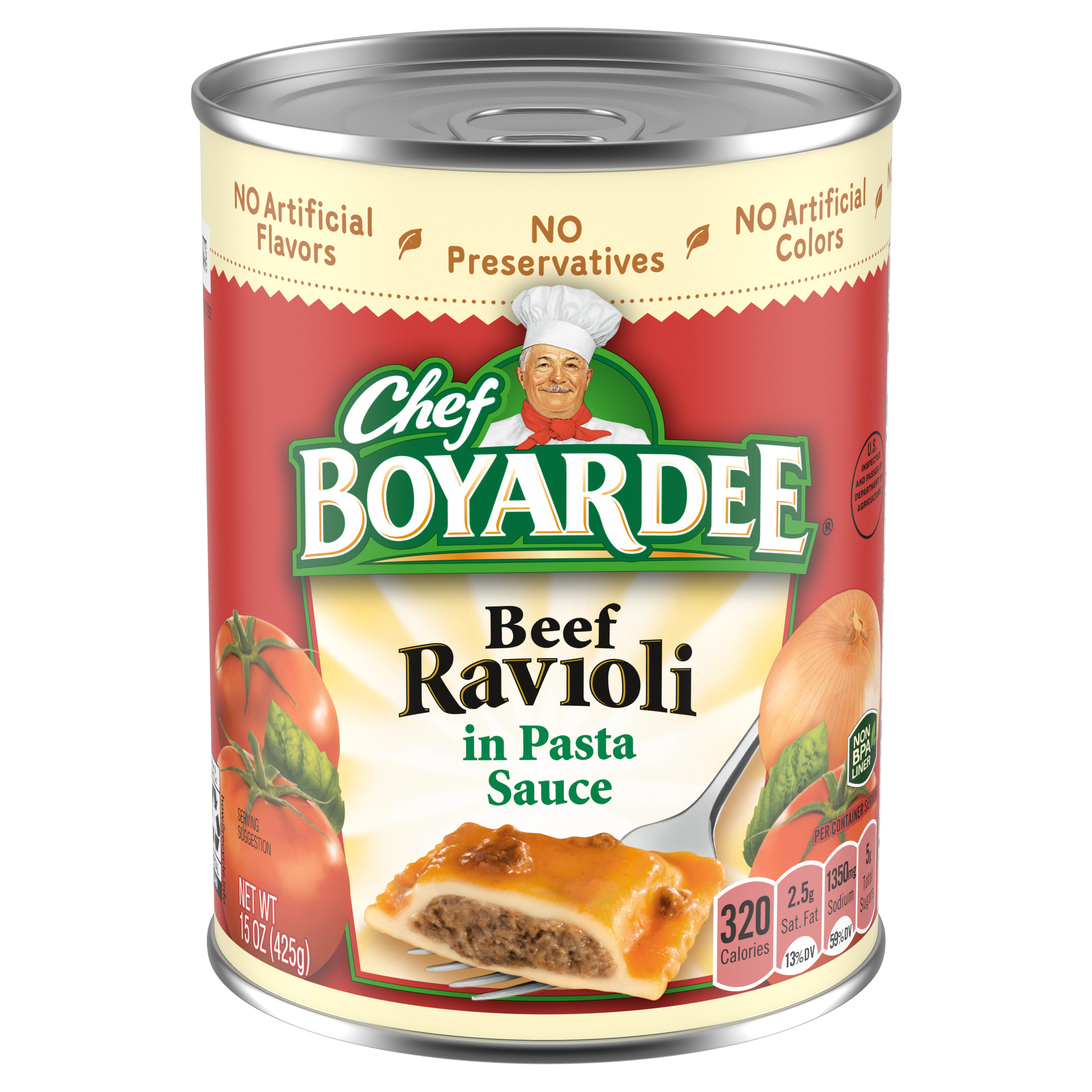 Beef Ravioli in Pasta Sauce En Salsa De Tomate