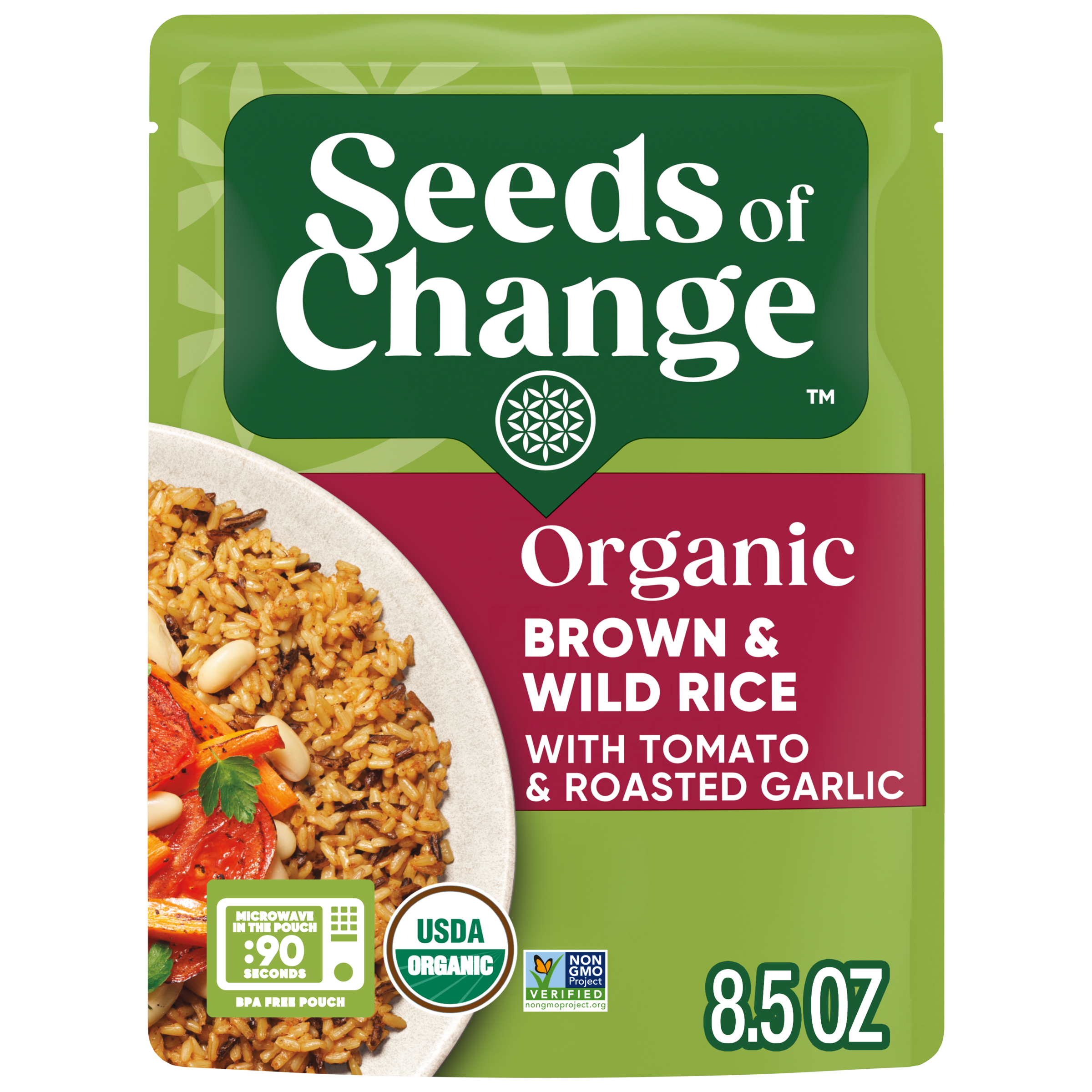 Organic Brown and Wild Rice with Tomato and Roasted Garlic
