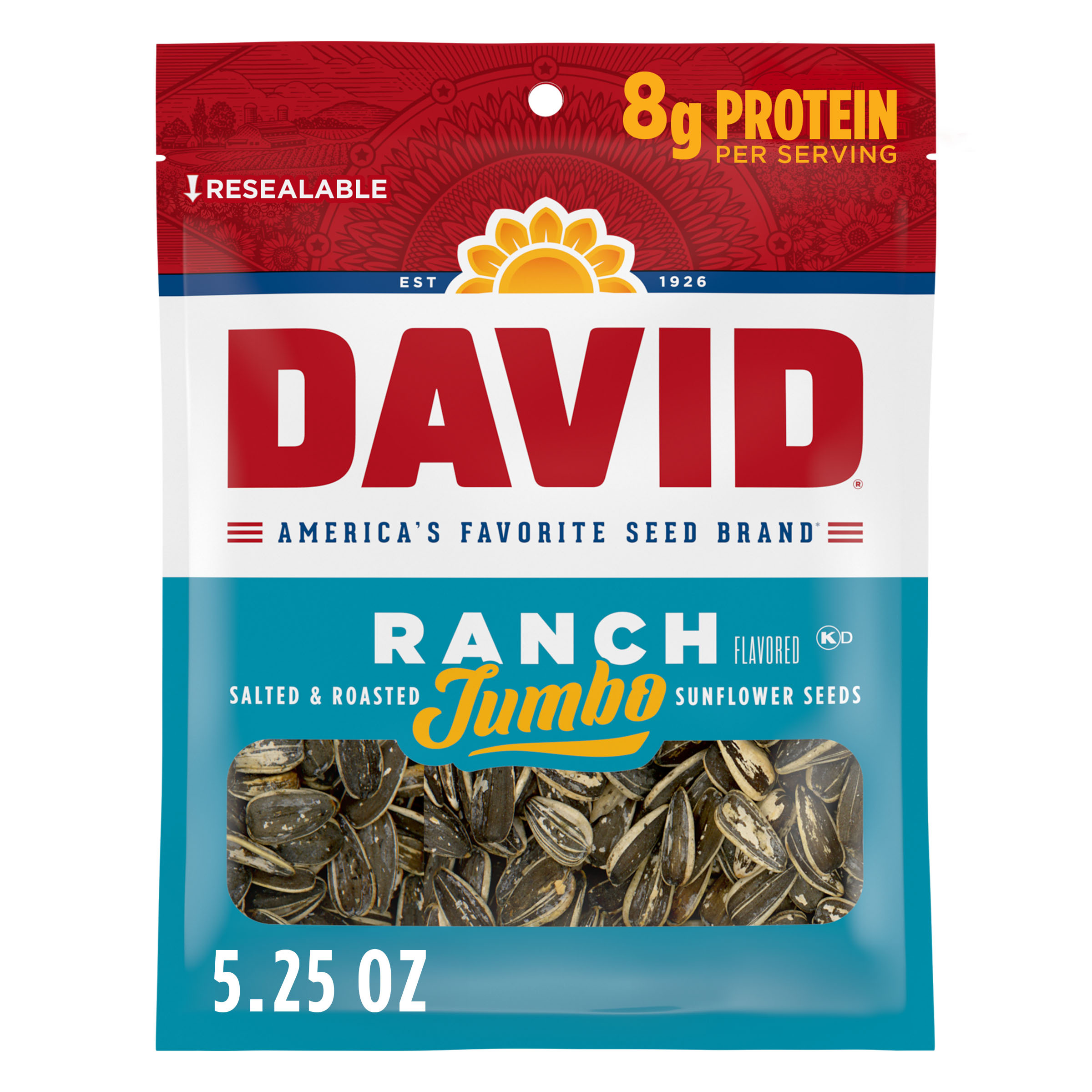 David Roasted and Salted Ranch Jumbo Sunflower Seeds