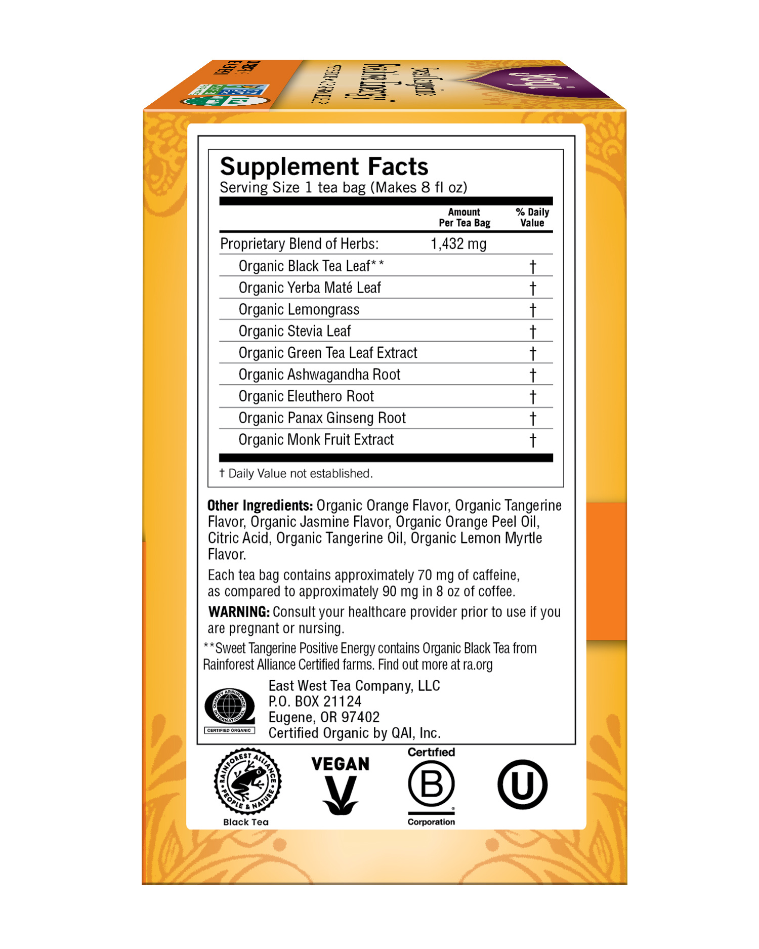 Yogi Sweet Tangerine Positive Energy Herbal Tea