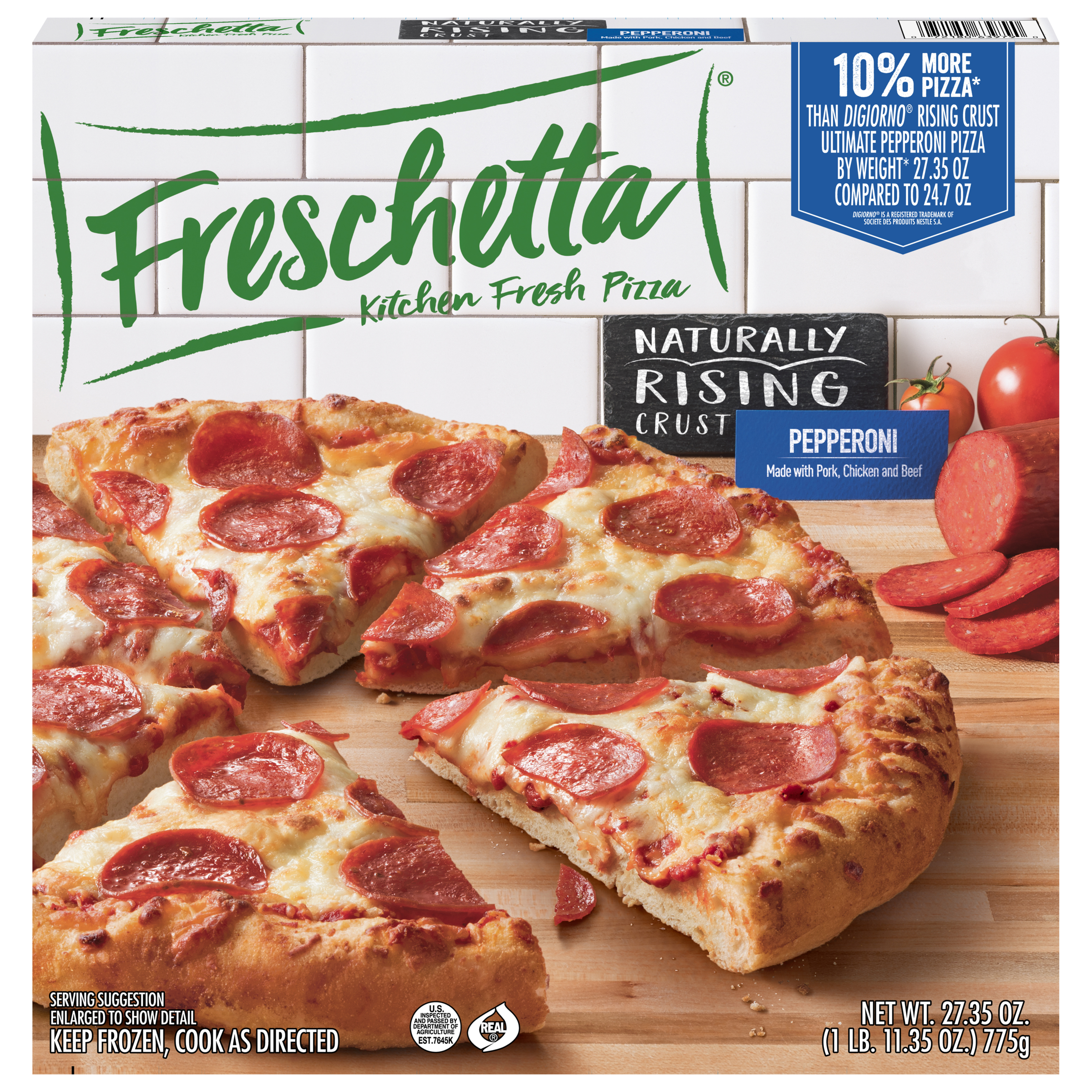 Pepperoni Made With Pork, Chicken And Beef Naturally Rising Crust Pizza