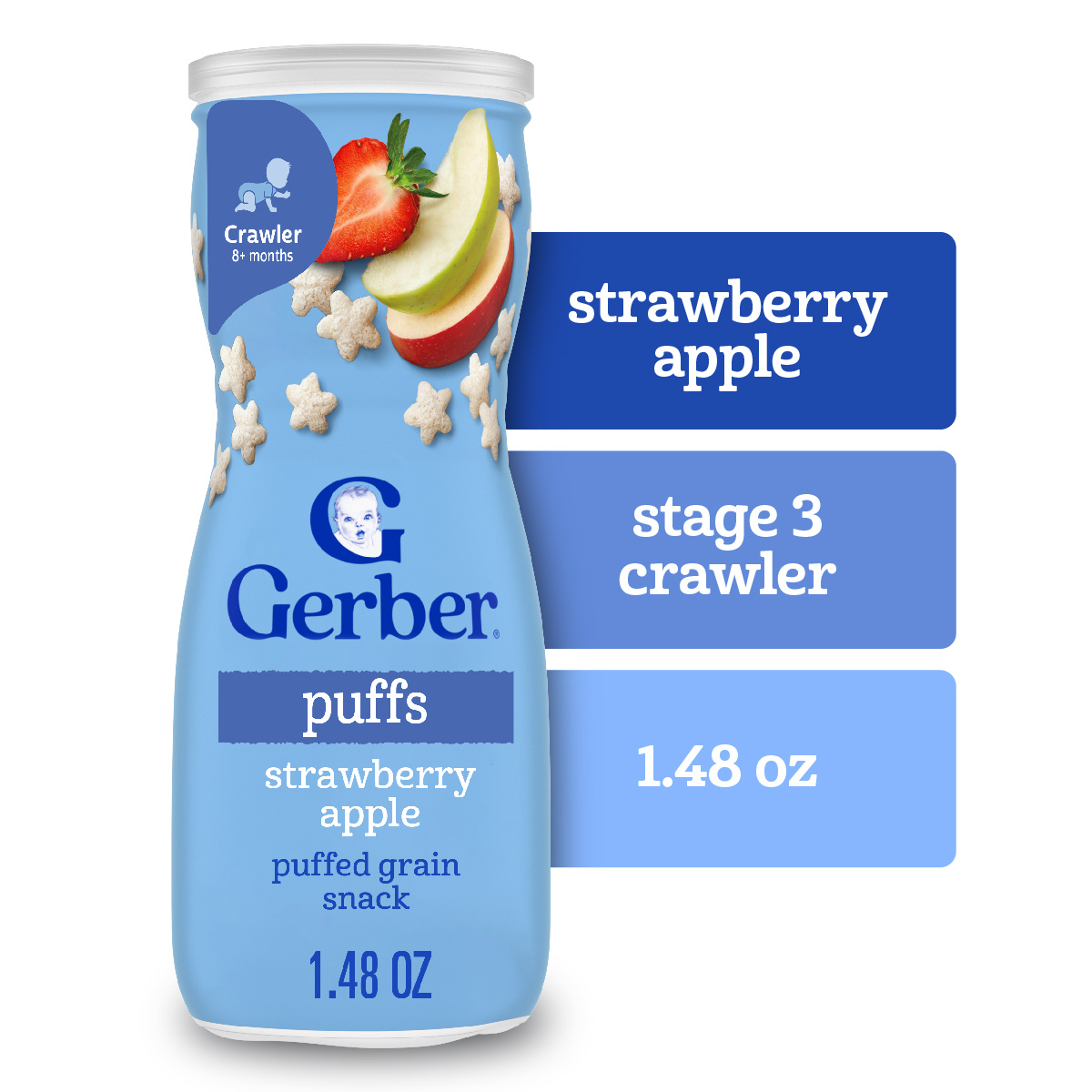 Gerber Snacks for Baby Grain & Grow Strawberry Apple Puffs