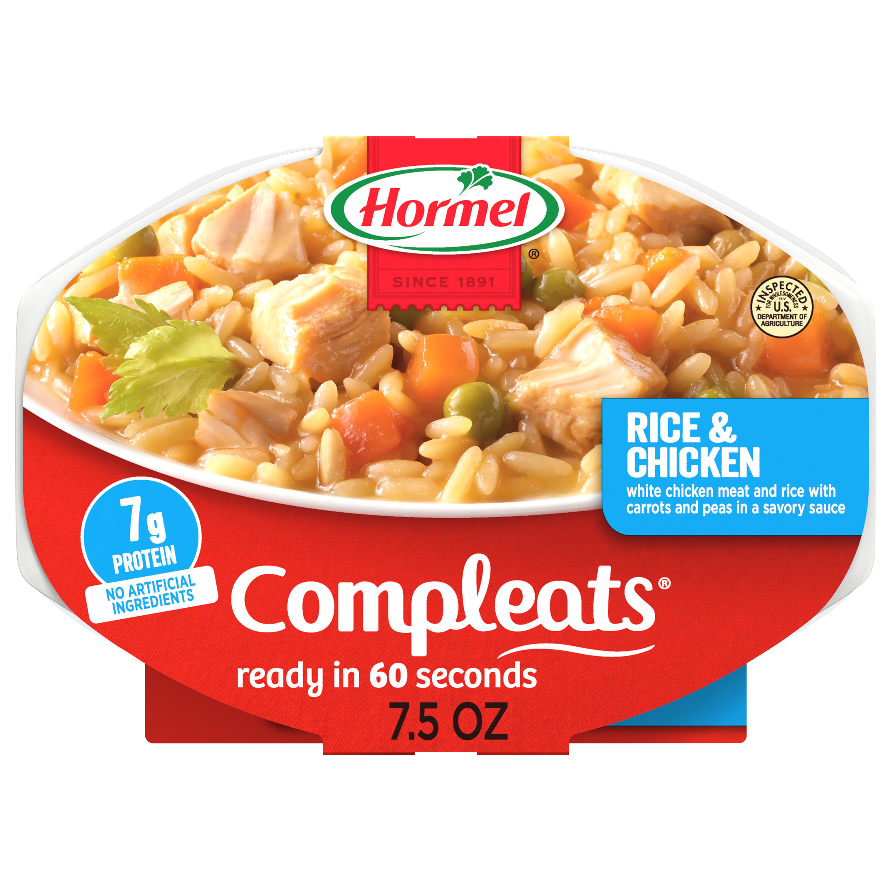 Rice & Chicken White Chicken Meat and Rice with Carrots and Peas in a Savory Sauce