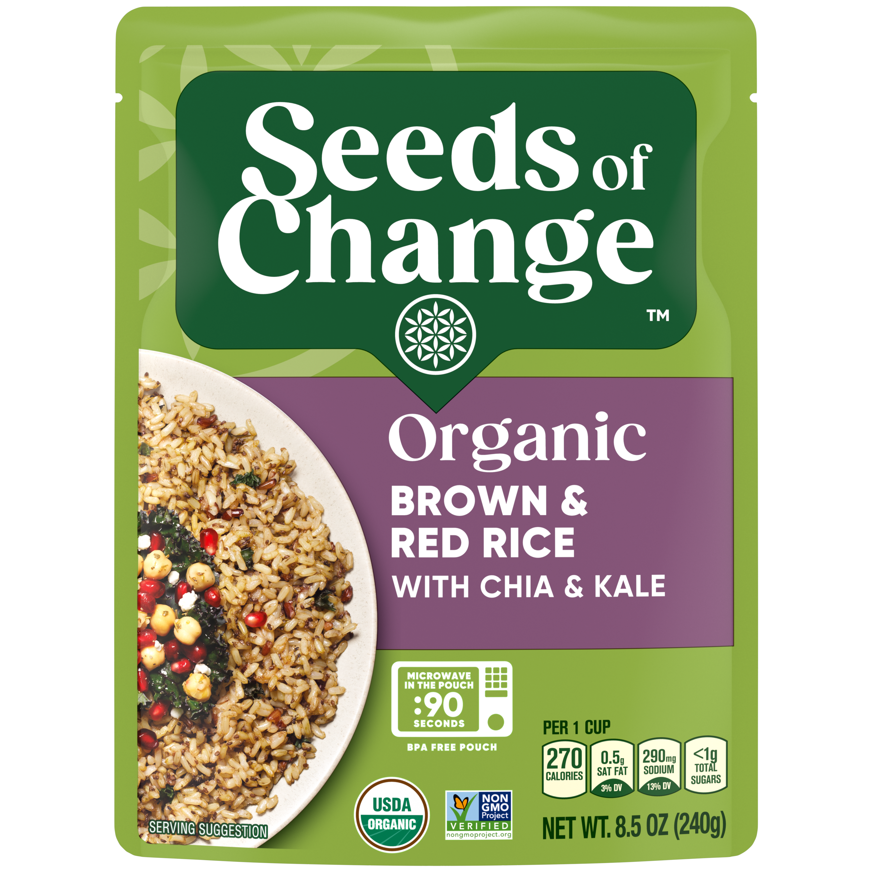 Organic Brown & Red Rice With Chia & Kale