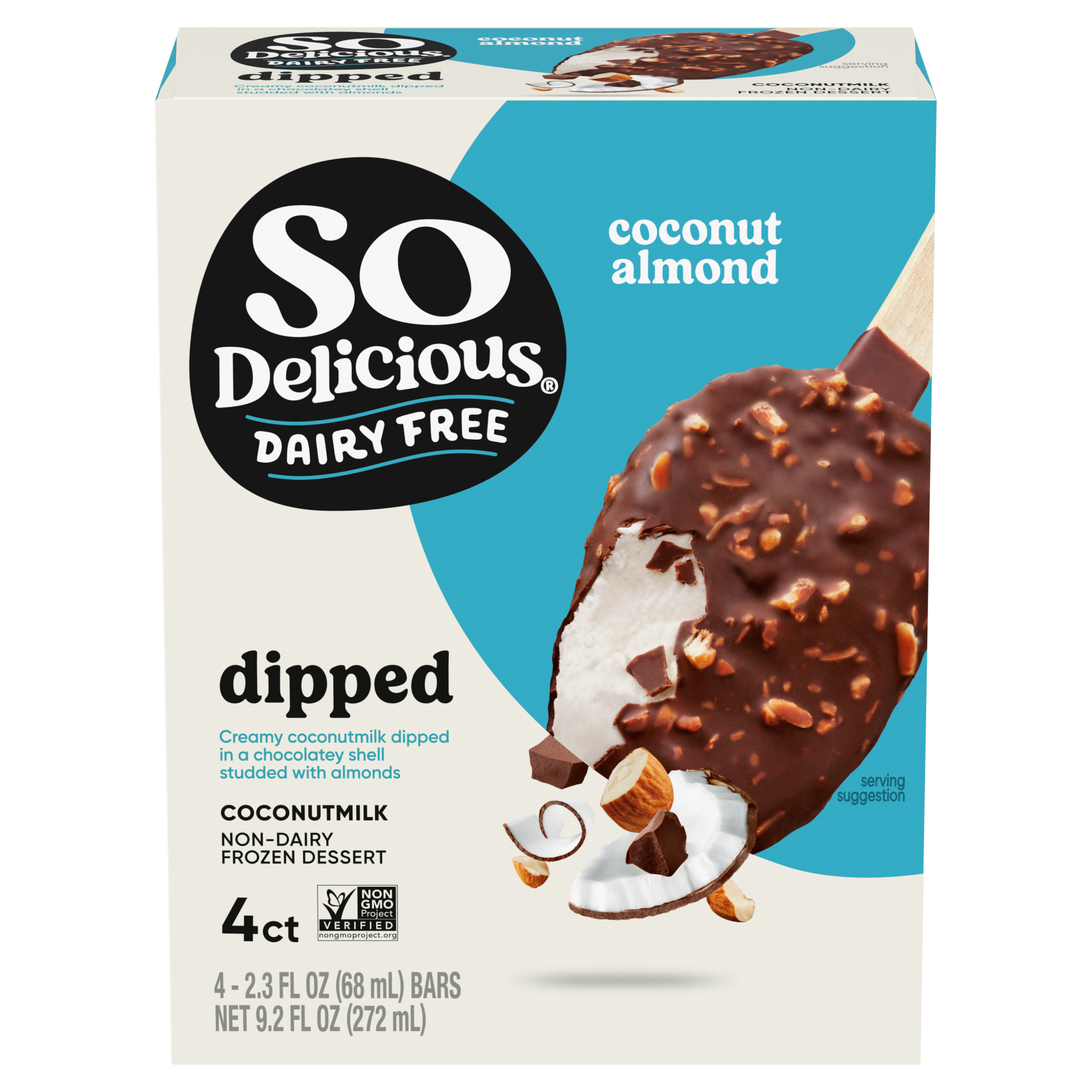 Coconut Almond Dipped Coconutmilk Non-Dairy Frozen Dessert Bars