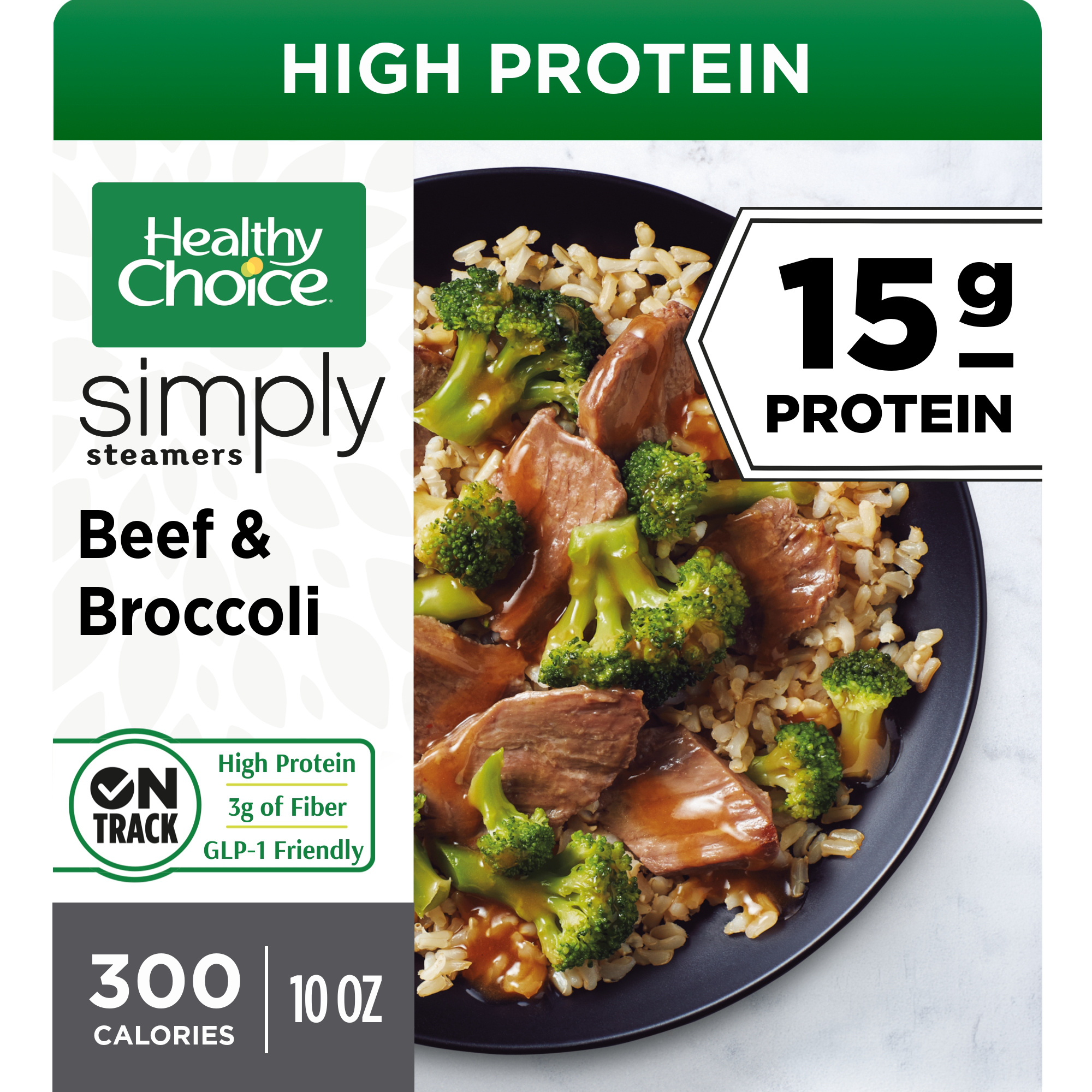 Beef & Broccoli Tender Beef Strips and Broccoli with Brown Rice in a Sesame Soy Sauce Simply Steamers
