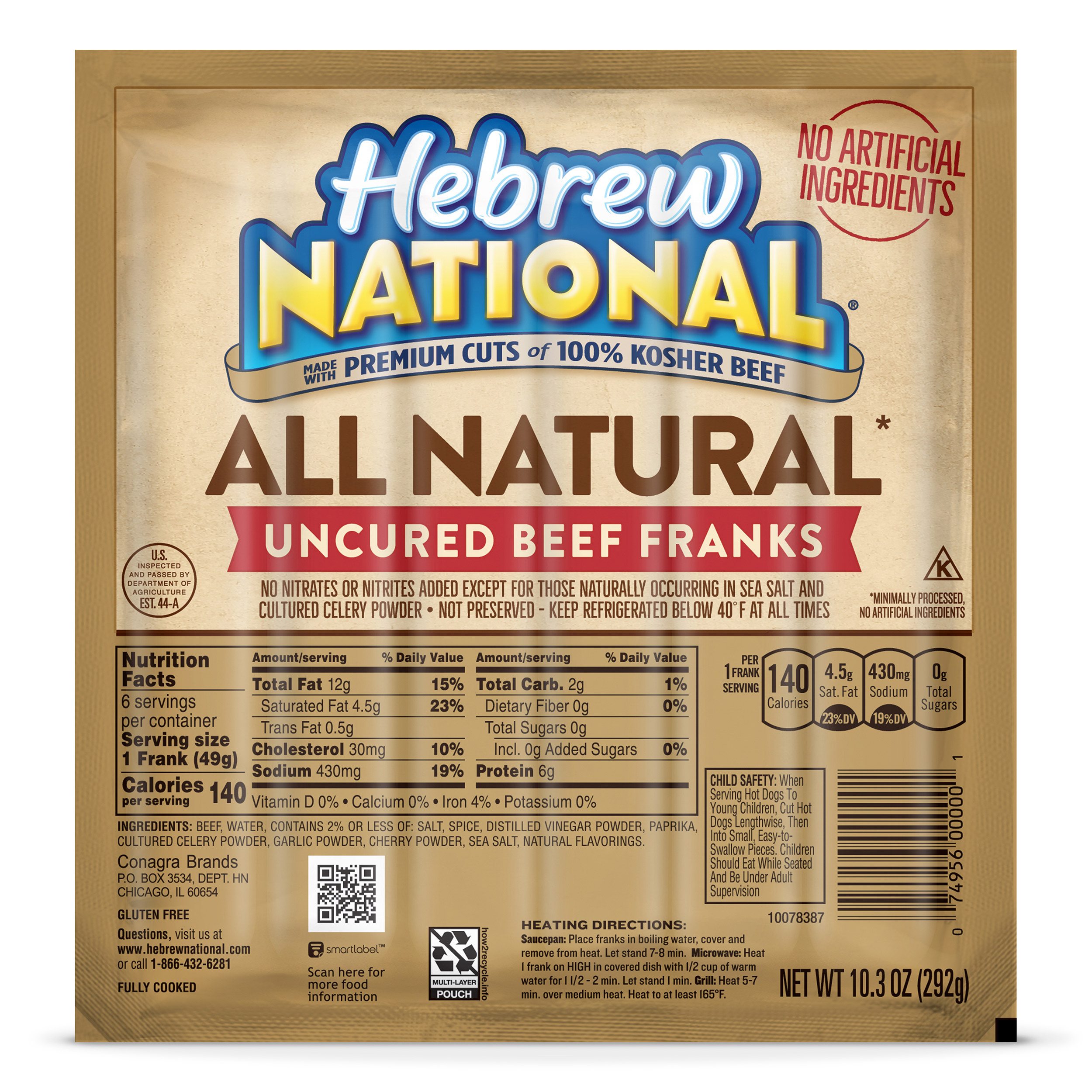 Hebrew National Uncured All Natural Beef Franks