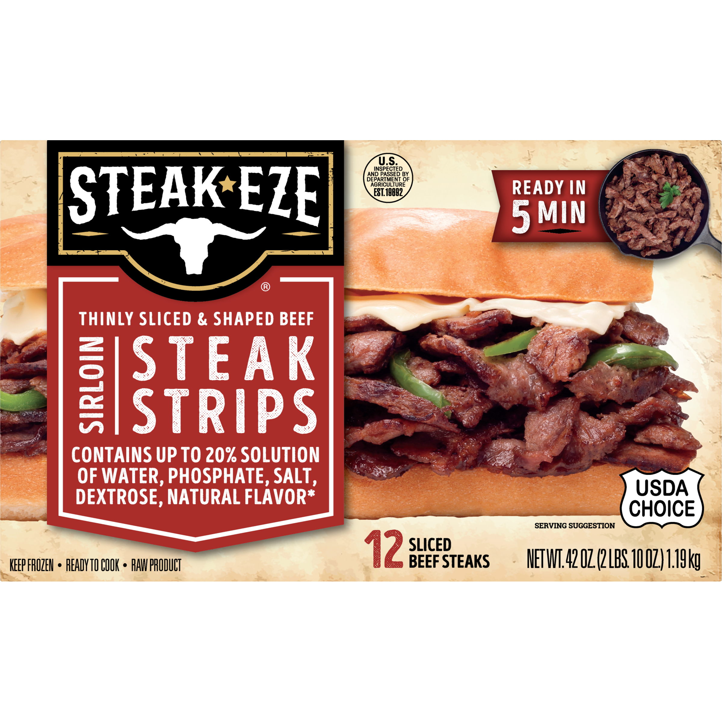 Thinly Sliced & Shaped Sirloin Steak Strips