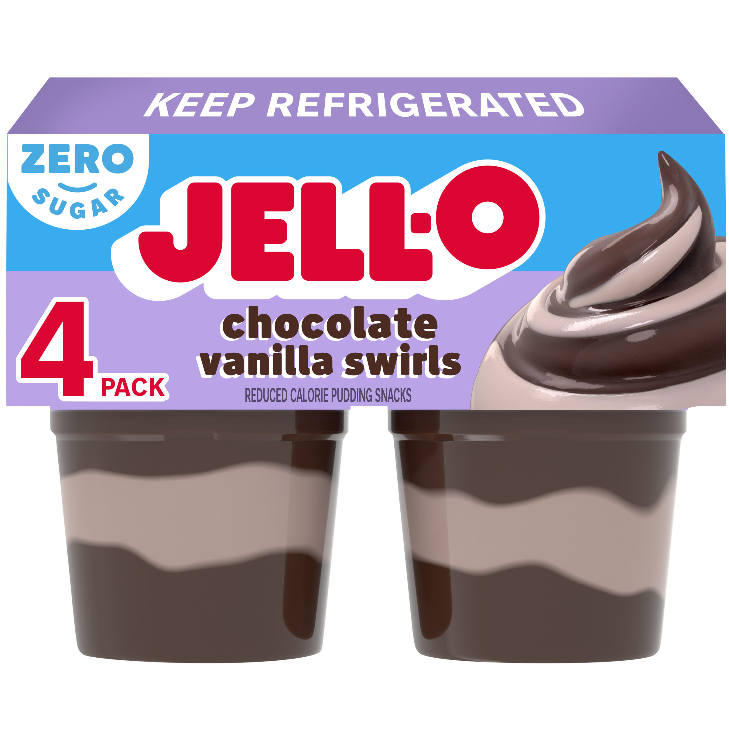 Jell-O Sugar Free Ready To Eat Chocolate Vanilla Swirl Pudding Cups