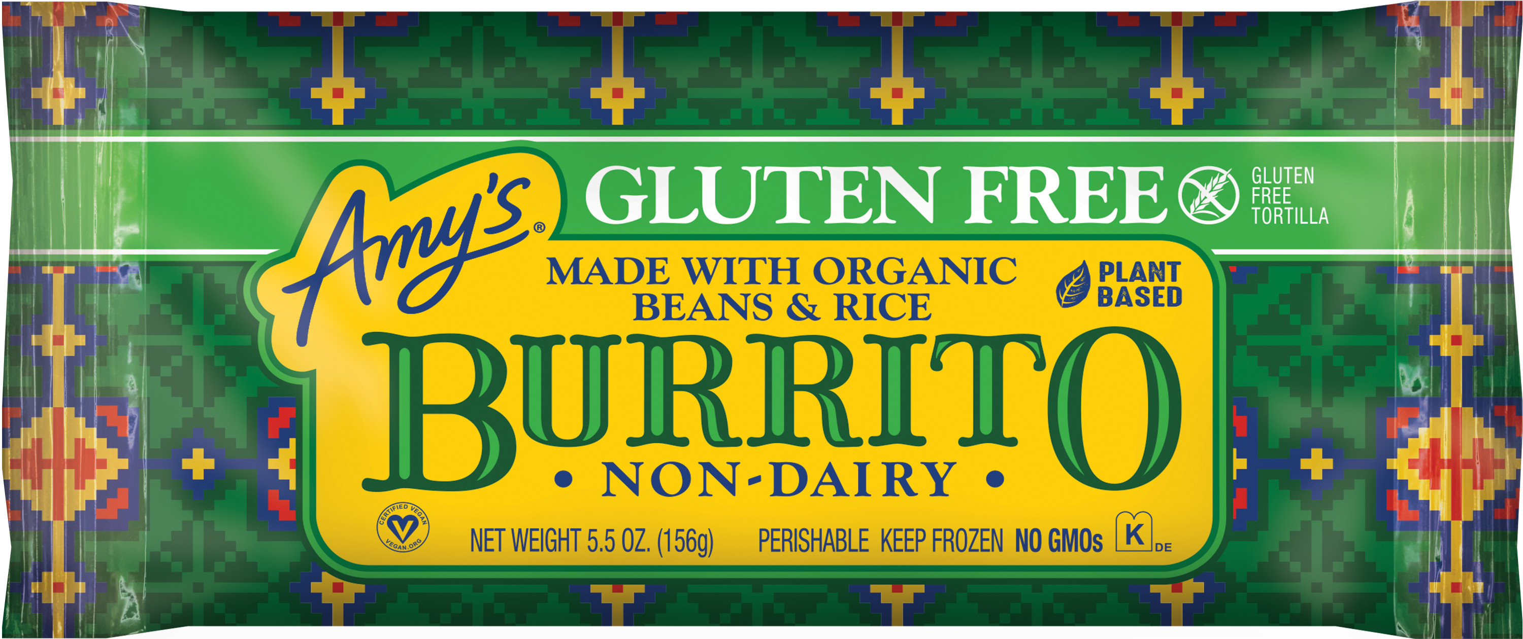 Non-Dairy Burrito Made with Organic Beans & Rice