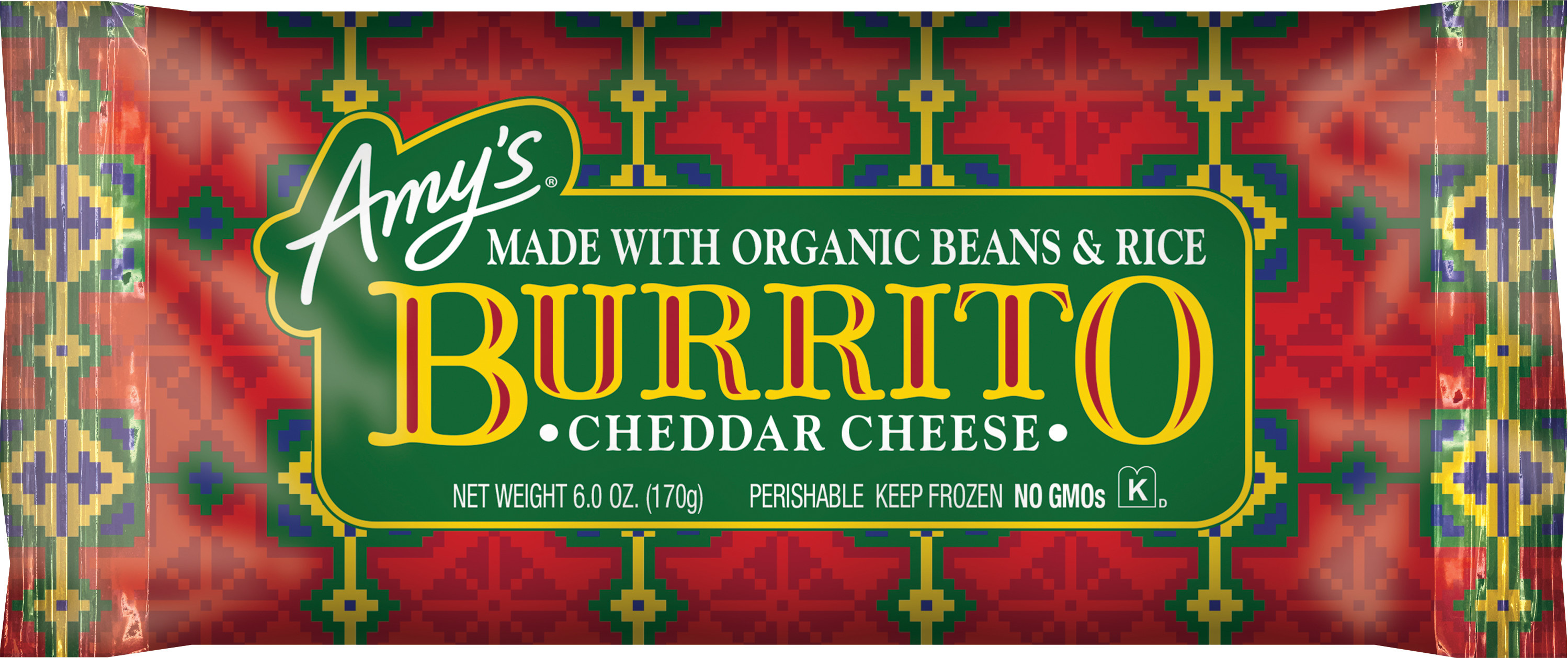 Cheddar Cheese Burrito Made With Organic Beans & Rice