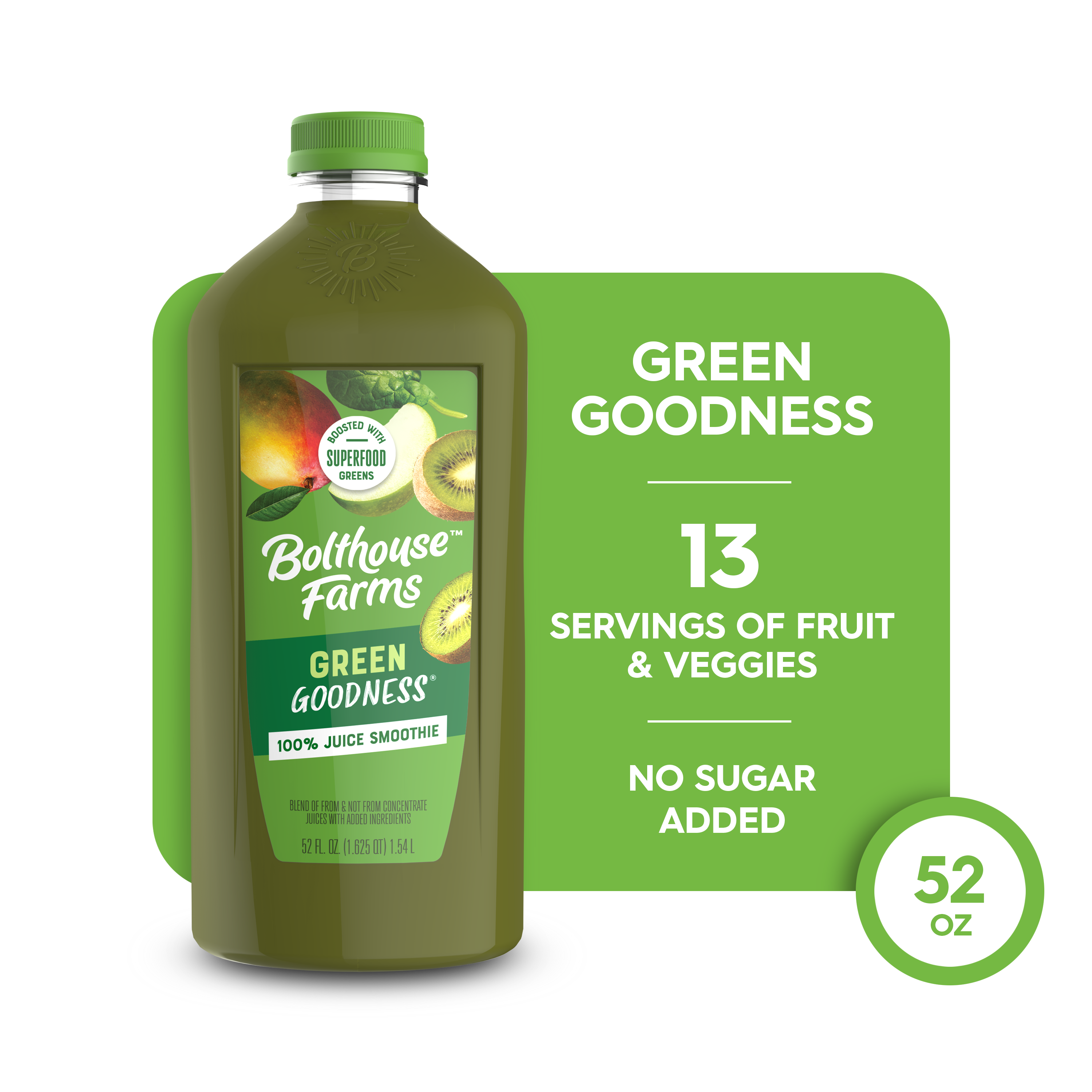100% FRUIT JUICE SMOOTHIE, GREEN GOODNESS