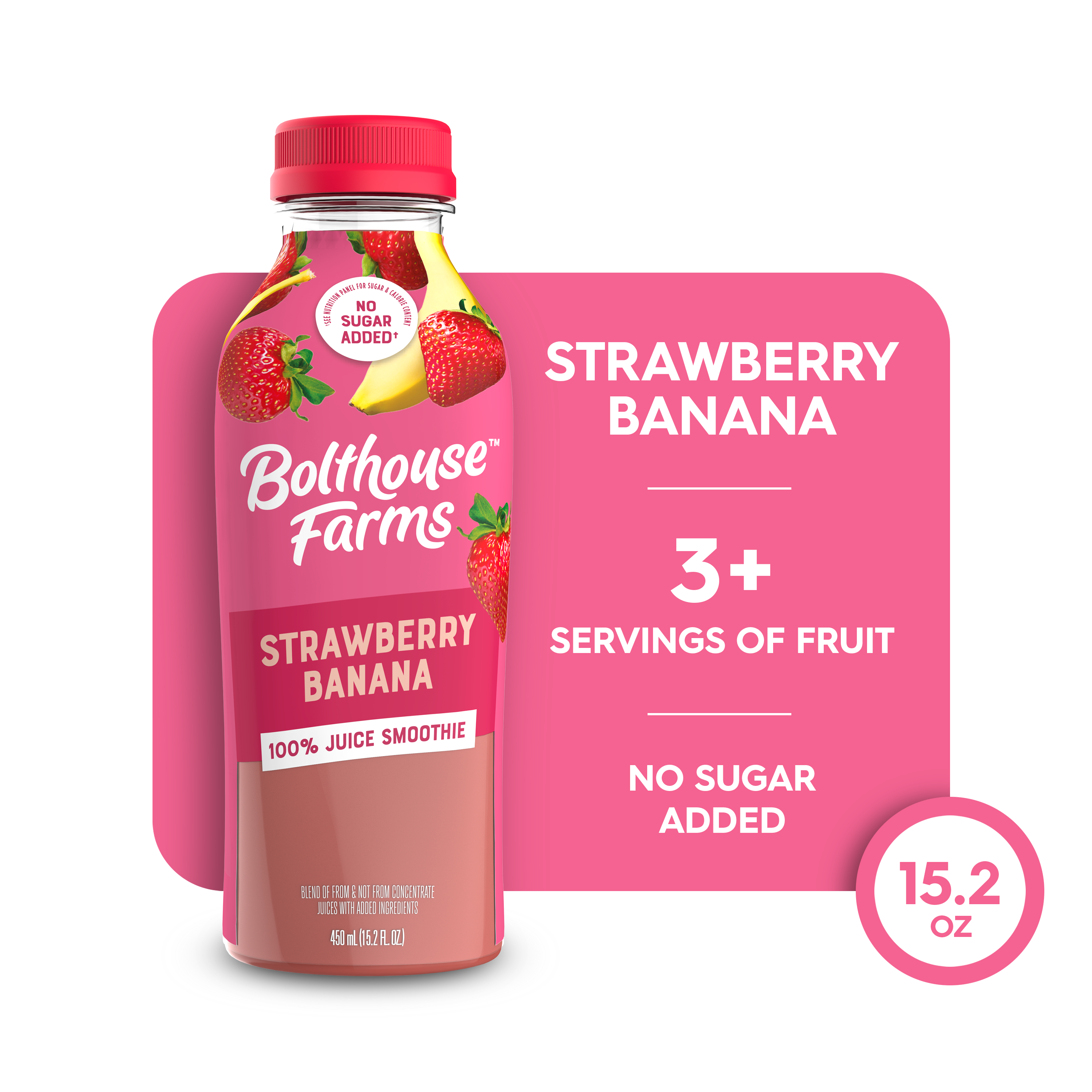 100% Fruit Smoothie + Boosts, Strawberry Banana