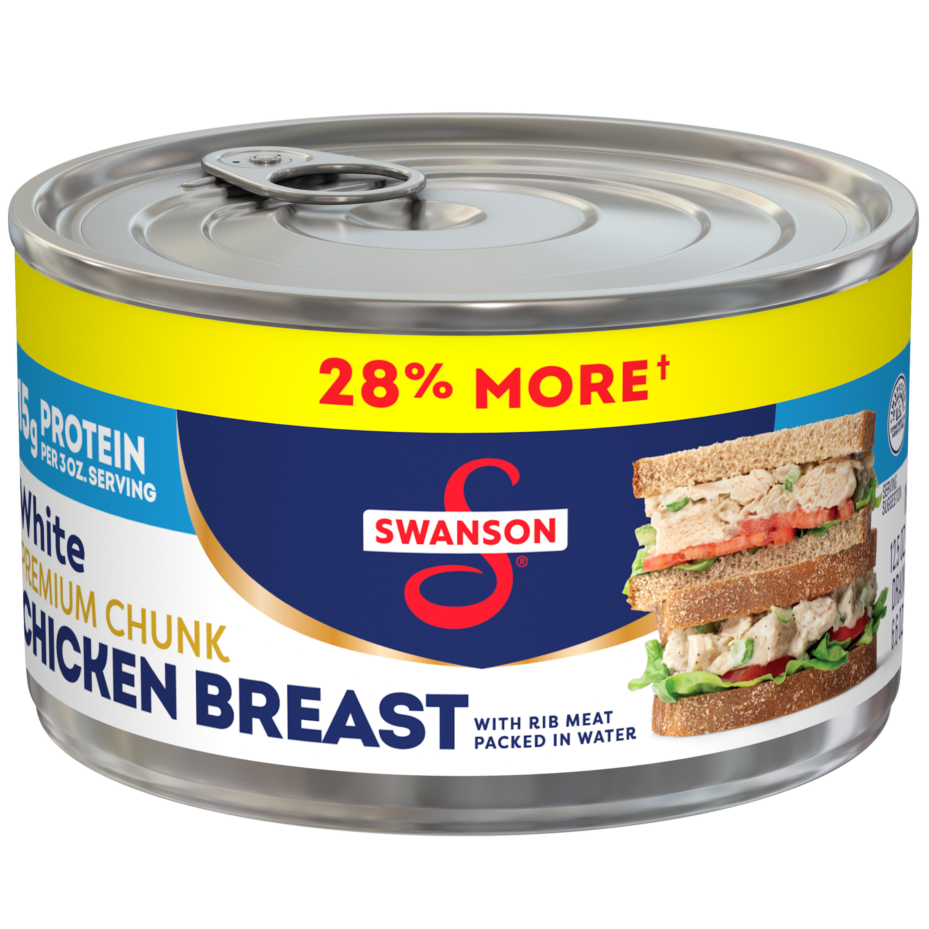 White Premium Chunk Chicken Breast With Rib Meat In Water